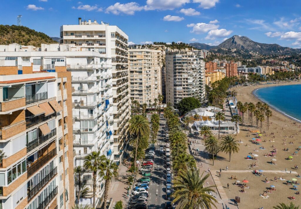 Barrio de La Malagueta en Málaga junto a la playa